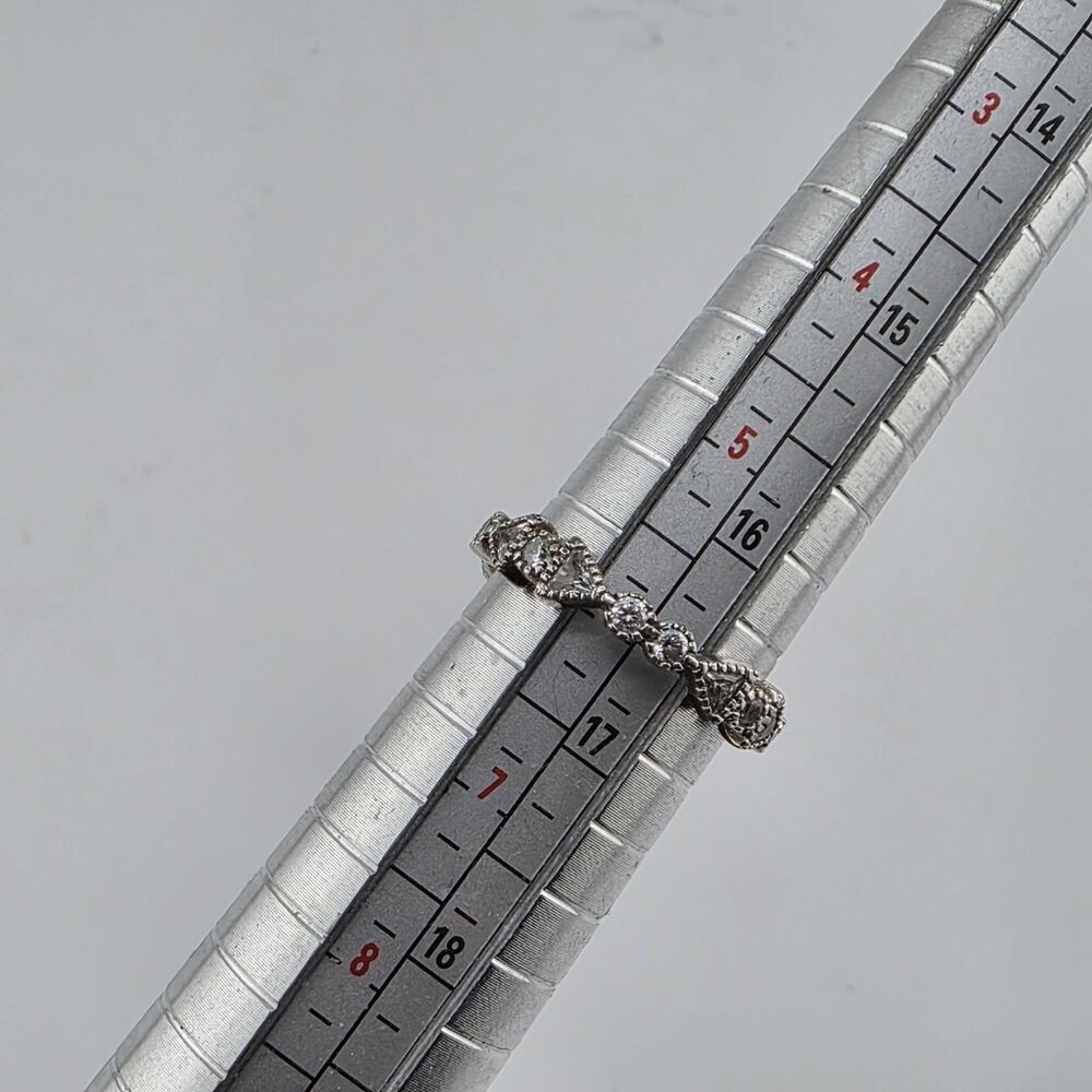 Ring Infinity White Colorless Stone Sackable Abstract‎ Band Cute Jewelry Size 6
